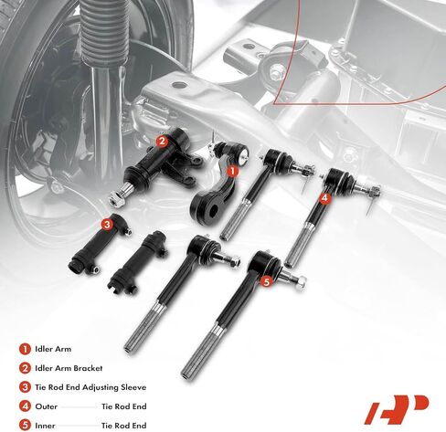 A-Premium 8Pcs Front Suspension Kit, Inner & Outer Tie Rod End Idler Arm (Bracket), Compatible with 1993-2000 - Chevy & GMC & Cadillac - Tahoe Blazer K1500/K2500 (Suburban) K3500 Yukon Escalade in Saudi Arabia