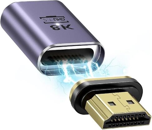 محول مغناطيسي HDMI، 8K@60 هرتز، موصل محول HDMI 2.1 أنثى إلى ذكر، يدعم 8K@60 هرتز/4K@120 هرتز 48 جيجابت في الثانية UHD 2160P 1080P 3D، HDR، ARC لأجهزة الكمبيوتر المحمول، DVD، التلفزيون، الشاشات، التلفزيون، PS5، PS4، Xbox، Switch ، الكمبيوتر in Saudi Arabia