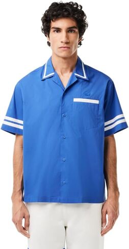 Lacoste Men's Short Sleeve Relaxed Fit Woven Shirt in Saudi Arabia