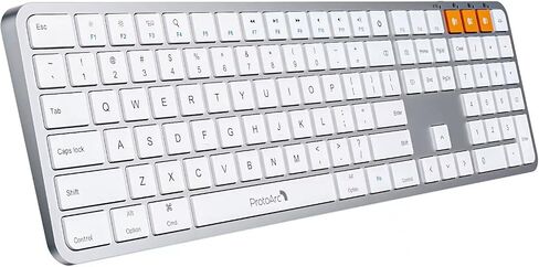 لوحة مفاتيح بلوتوث بإضاءة خلفية ProtoArc لجهاز Mac، K100-A لوحة مفاتيح لاسلكية رفيعة للغاية مع لوحة مفاتيح رقمية، اتصال 3 أجهزة، قابلة لإعادة الشحن لجهاز Mac Mini MacBook Pro، MacBook Air، iMac، iPad in Saudi Arabia