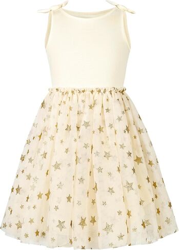 V.&GRIN Toddler Girls Dress 2T to Size 8, Tutu Tulle Princess Sundress with Glitter for Birthday Party in Saudi Arabia