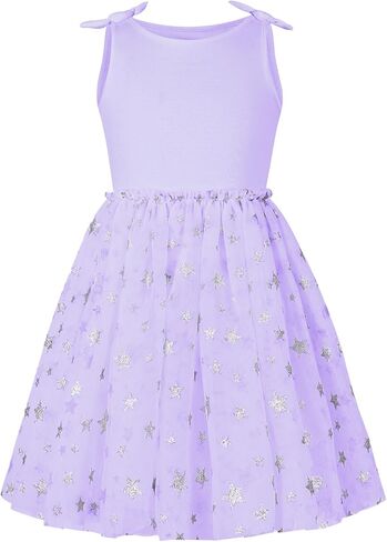 V.&GRIN Toddler Girls Dress 2T to Size 8, Tutu Tulle Princess Sundress with Glitter for Birthday Party in Saudi Arabia