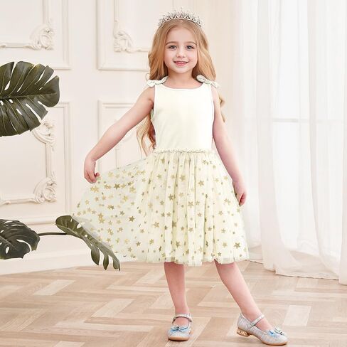 V.&GRIN Toddler Girls Dress 2T to Size 8, Tutu Tulle Princess Sundress with Glitter for Birthday Party in Saudi Arabia