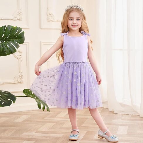 V.&GRIN Toddler Girls Dress 2T to Size 8, Tutu Tulle Princess Sundress with Glitter for Birthday Party in Saudi Arabia