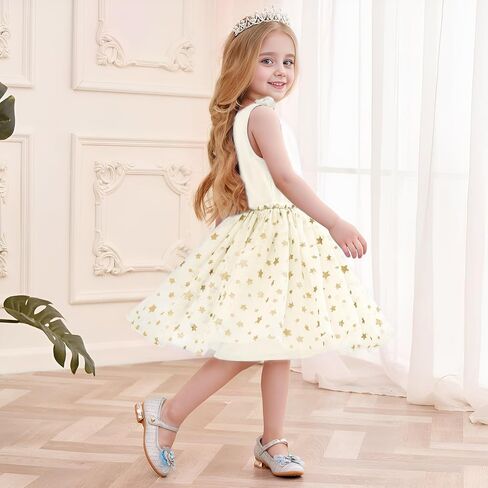 V.&GRIN Toddler Girls Dress 2T to Size 8, Tutu Tulle Princess Sundress with Glitter for Birthday Party in Saudi Arabia