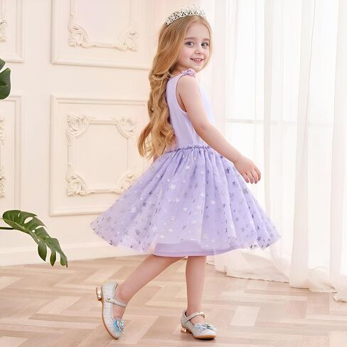 V.&GRIN Toddler Girls Dress 2T to Size 8, Tutu Tulle Princess Sundress with Glitter for Birthday Party in Saudi Arabia