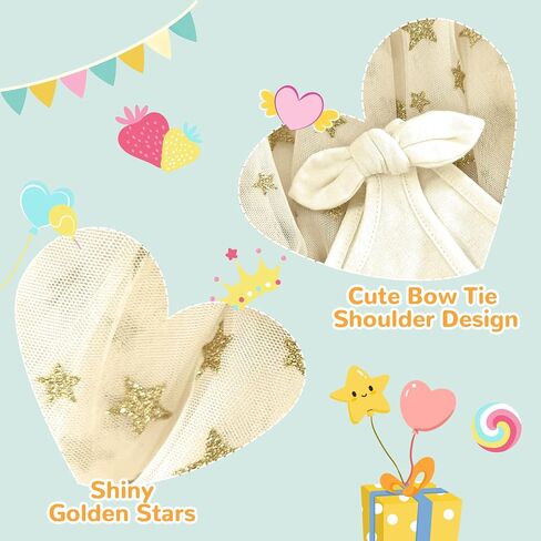 V.&GRIN Toddler Girls Dress 2T to Size 8, Tutu Tulle Princess Sundress with Glitter for Birthday Party in Saudi Arabia