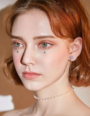 15 زوجًا من الأقراط المشبكية للنساء والفتيات اللطيفة على شكل سلحفاة وأرنب والقطة والبومة والضفدع والفراشة وزهرة القلب ونجمة اللؤلؤ وقوس قزح تشيكوسلوفاكيا متعددة الألوان غير مثقوبة in Kuwait