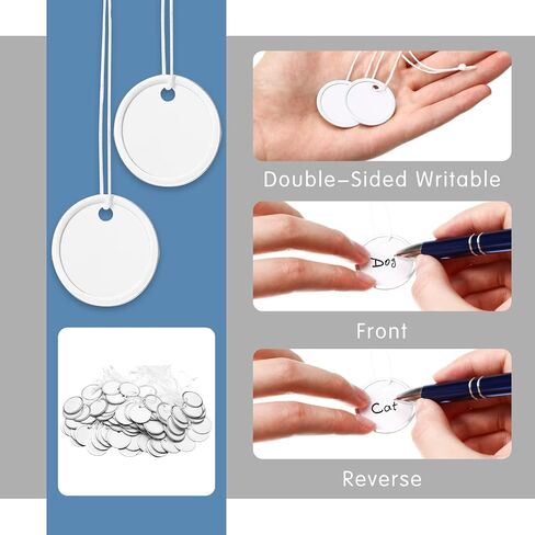 250 Pieces Metal Rim Tags Key Tags Blank Round Paper 1.25 Inches Paper Tags White Key Tags with Strings for Car Door Keys, Knitting Project, Dog Tags, Wine Bottle Tags, Luggage Tags in Saudi Arabia