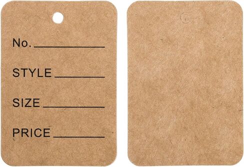 Nicunom 2000 PCS Price Tags, 1.97" x 1.38" Clothing Tags, Kraft Paper Merchandise Marking Tags Display Label for Product Jewelry Clothing Tags Size Tags Coupon Tags, Brown in Saudi Arabia