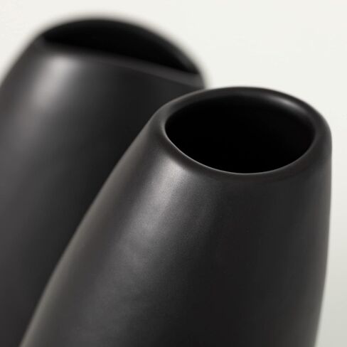 Sullivans Black Vase Set, Modern Home Decor, Ceramic Vases for Home Decor, Black Vases for Fake or Real Flowers, Minimalist Living Room Decor, Decorative Vase Set for Your Shelf and Mantle (CM3122) in Saudi Arabia