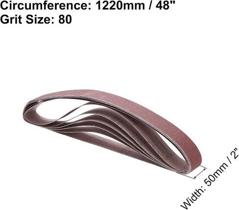 6pcs 60 Grits Aluminum Oxide Sanding Belts 2" x 48" Ring Abrasive Belts Metal Polished Sandpaper for Belt and Disc Sander in Saudi Arabia