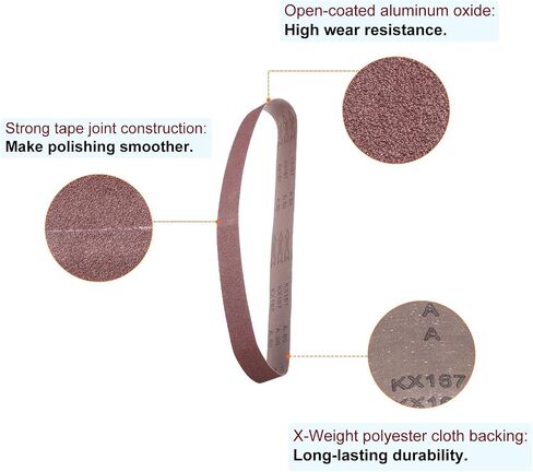 6pcs 60 Grits Aluminum Oxide Sanding Belts 2" x 48" Ring Abrasive Belts Metal Polished Sandpaper for Belt and Disc Sander in Saudi Arabia