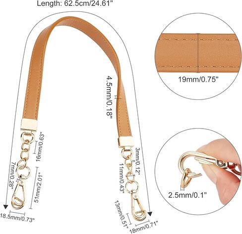 SUPERFINDINGS 1pc Black Imitation Leather Bag Straps 24.6x0.8 inch Purse Replacement Straps Adjustable Crossbody Strap with Alloy Swivel Clasps for Bag Straps Replacement Accessories in Saudi Arabia