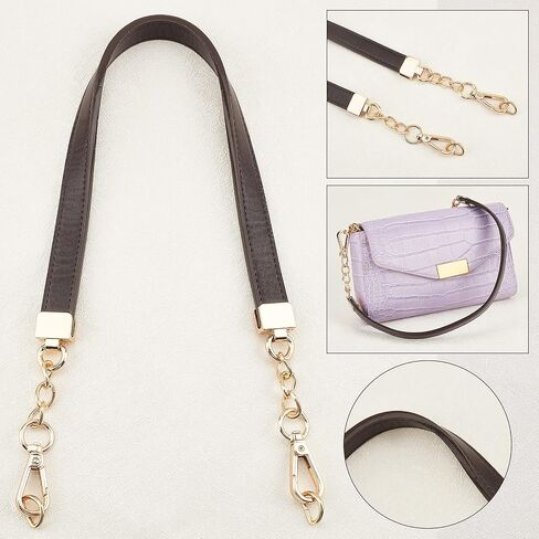 SUPERFINDINGS 1pc Black Imitation Leather Bag Straps 24.6x0.8 inch Purse Replacement Straps Adjustable Crossbody Strap with Alloy Swivel Clasps for Bag Straps Replacement Accessories in Saudi Arabia