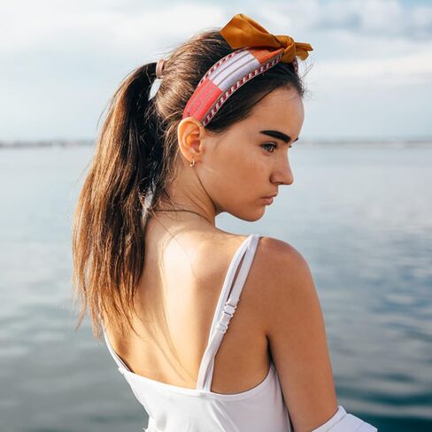 Knotted Wide Headbands for Women Girls, Boho Embroideried Top Knot Head Bands Fashion Fall Thick Hair Bands Non-slip Hair Accessories (4Pcs Wide Knotted) in Saudi Arabia