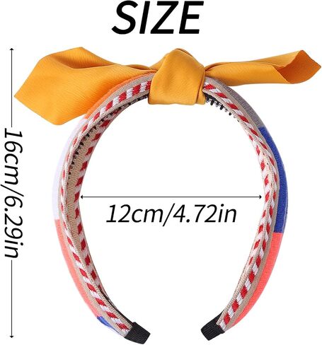 Knotted Wide Headbands for Women Girls, Boho Embroideried Top Knot Head Bands Fashion Fall Thick Hair Bands Non-slip Hair Accessories (4Pcs Wide Knotted) in Saudi Arabia