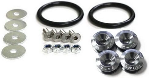 iJDMTOY Universal Fit Gun Metal Grey Finish JDM Quick Release Fastener Kit Compatible With Car Bumper Trunk Fender Hatch Lid in Saudi Arabia