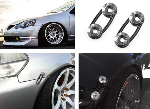 iJDMTOY Universal Fit Gun Metal Grey Finish JDM Quick Release Fastener Kit Compatible With Car Bumper Trunk Fender Hatch Lid in Saudi Arabia