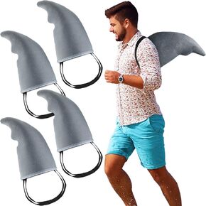 Lewtemi 4 Pcs Shark Fin Costume Gray Easy to Wear Shark Costume Fun Shark Party Costume Cute Shark Accessories Costume Props for Adults Halloween Cosplay Decorations