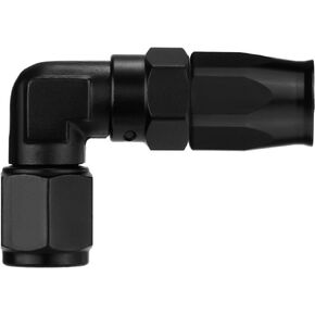 6AN Hose End Fitting, Black 90 Degree Hose Fitting Swivel Low Profile Forged Aluminum Swivel Fitting Fits for CPE Braided Lines
