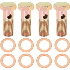 X AUTOHAUX 4 Sets M14x1.5mm Metric Thread Banjo Bolts Brake Fitting Adapter with M14 Washers