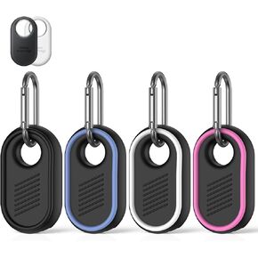 [4 Pack] Compatible with Samsung Galaxy SmartTag2 Case, Soft Silicone Case for Samsung Smart Tag 2 Holder Full-Body Protection Anti-Lost and Drop Smart Tag 2 with Key Ring, Bags, Luggage, Pet