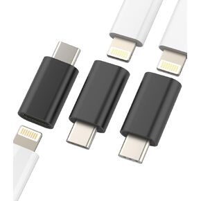Lightning Female to USB C Male(3pack) Charger Adapter for Apple IPhone15 Pro Max Plus ipad Pro Air Mini for Galaxy Note S22 Ultra Z Flip S21 S20 S23 LG Pixel Type C Charging Cord Converter Cable