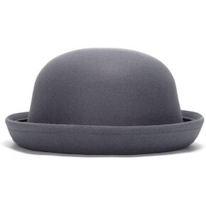Magik Men Women Woolen Roll-up Brim Fedora Bowler Derby Bow Cloche Hat