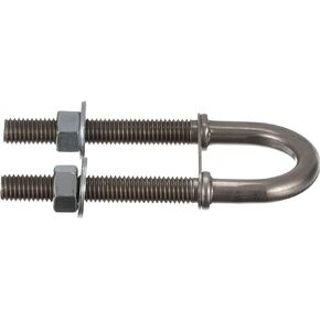 Attwood 66261L3 Bow Eye — 7/16-In. Shank Diameter, 1 9/16-In. Center Gap, Stainless Steel, with Stainless Nuts and Washers,Silver