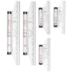 Rolling Parallel Ruler, 5 PCS Multipurpose Ruler Balancing Scale Drafting and Architecture Drawing Tool