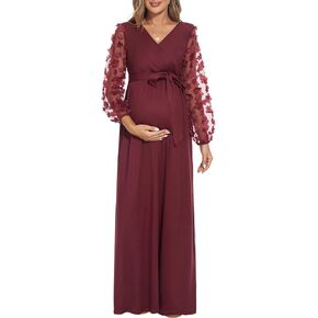 فستان الأمومة فستان الحمل الخريفي فستان استحمام الطفل فستان الأمومة لضيف حفل الزفاف فستان الحمل لالتقاط الصور فستان الأمومة الطويل فساتين الأمومة فستان الحمل الأحمر النبيذ الأحمر L in Kuwait