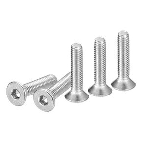 M3-0.5 x 6mm Flat Head Socket Cap Screws, 100 Pack 304 Stainless Steel Hex Socket Flat Head Screws, Full Thread, Countersunk Bolts