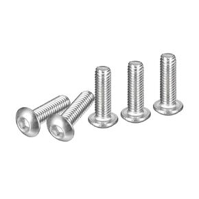 M3-0.5x10mm Button Head Socket Cap Screws - 50Pack - Good for Machine - 304 Stainless Steel 18/8 - Hex Drive Full Thread Fasteners