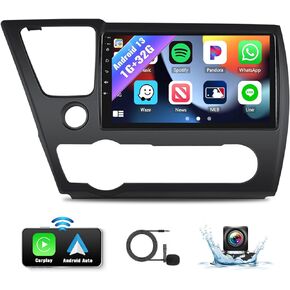 SIXWIN 1G+32G Android Car Stereo for Honda Civic 2013-2017 9 Inch Touch Screen Honda Car Radio with CarPlay Android Auto Mirror Link Bluetooth GPS Navigation WiFi HiFi FM SWC Backup Camera MIC