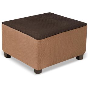 Ottoman Cover Square Waterproof Ottoman Slipcover Thick Storage Footrest Stool Covers Furniture Protector for Pets,Kids(Large Size,Dark Grey)