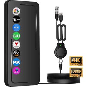 2023 Upgrade Amplified HD Digital Antenna for Smart TV, 680+ Miles Range TV Antenna with Amplifier for Indoor and Outdoor TV Boost for Local Channels Support 4K 1080P with 25ft HDTV Cable
