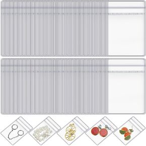 Spakon 160 Pcs Clear PVC Jewelry Bags Plastic Transparent Jewelry Pouches Rings Earrings Storage Bags Anti Tarnish Lock Bags Plastic Small Zipper Bags for Holding Jewelries(5 Sizes)