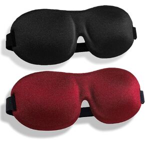 2 Pack Sleep Mask 100% Blackout 3D Eye Mask Eye Mask with Adjustable Strap for Sleeping, Eye Sleep Shade Cover, Night Blindfold for Men Women in Kuwait