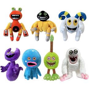 Wubbox Plush, 7pcs My Singing Monsters Plush, 12 Inch Singing Monsters Soft Stuffed Animal Plush Figure Doll for Fans Boys and Girls