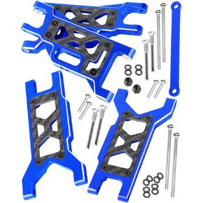 RC Aluminum Suspension Arms Upgrades Part for 1/10 Slash 2WD(VXL),4PCS RC Alloy Front Rear A Arms Hop Ups w/Tie Bar,Navy Blue