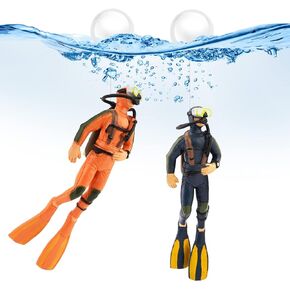 2 Pack Fish Tank Decorations Little Diver Decorative Ornament Floating Pendant for Creative Fish Tank Accessories, Aquarium Decorations, Marine Landscaping