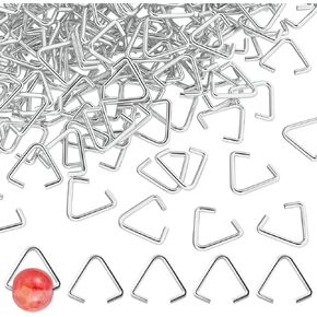 300Pcs Triangle Open Jump Rings 15mm Iron Pinch Clip Bails Keychain Hanger Connector Pinch Bails Links Connectors for Valentine Wedding Prom Decoration Jewelry Findings DIY Craft Accessories