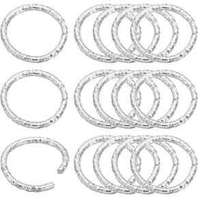 PATIKIL 1.5 x 15mm Wine Glass Charm Ring, 100 Pack Metal Earring Beading Hoop Twisted Open Jump Rings, Black