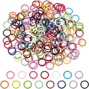 PH PandaHall 16 Gauge Colored Jump Rings, 225pcs 15 Colors Open Jump Rings 8mm O Ring Connector Rings Chainmail Rings Colorful Jump Rings for Bracelets Necklaces Pendants Chain Choker DIY Craft Making