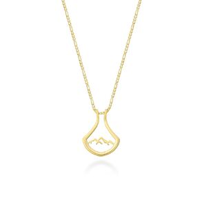 Mountain Ring Holder Necklace - Keep Your Rings Safe with this Handmade 925 Sterling Silver Pendant - Perfect Wedding & Engagement Ring Holder (Gold Plated, 16 Inches)