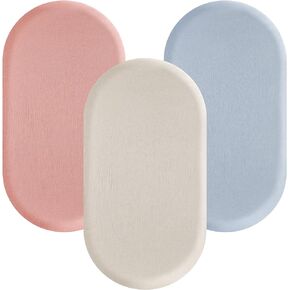 Muslin Bassinet Sheets, 3 Pack Bassinet Mattress Sheets, Soft Breathable Baby Bassinet Sheets for Boy Girls Fit for Baby Bassinets, Cradle, Moses Basket Oval Rectangle Pad/Mattress