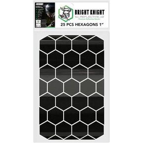 Bright Knight Reflective Tape Hexagon Hard Hat Reflective Stickers. 1" Orange Motorcycle Helmet Stickers Made with 3M Reflective Tape. Vinyl Waterproof Reflective Stickers to Stay Visible at Night.