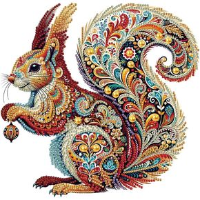 Stalente Diamond Painting Kits for Adults Squirrel, 5D Special Shape Diamond Art Kits for Beginners, Crystal Rhinestones Diamond Painting for Home Wall Decoration Gift 12×12inch, Animal