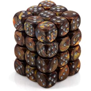 Chessex CHX27893 Dice - Lustrous: 36D6 Gold/Silver